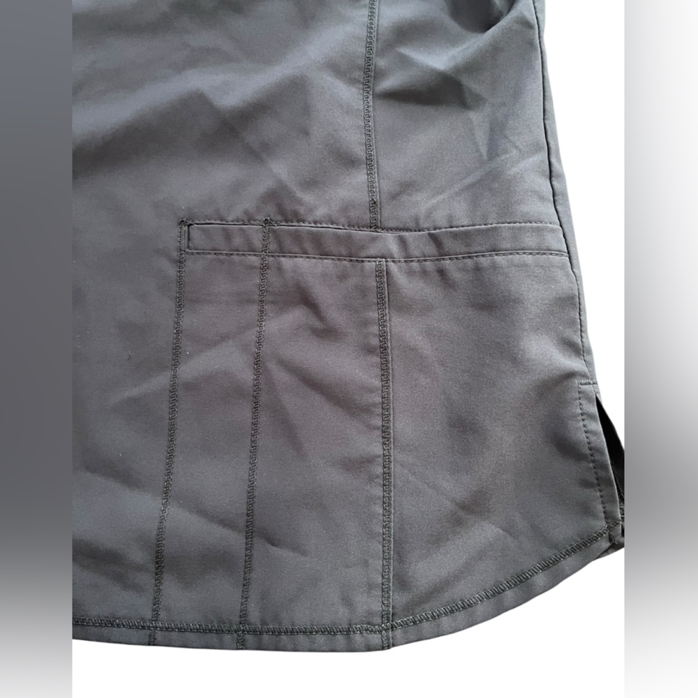 Cherokee Infinity Mock Wrap Scrub Top Extra Large XL Gray - Picture 2 of 6